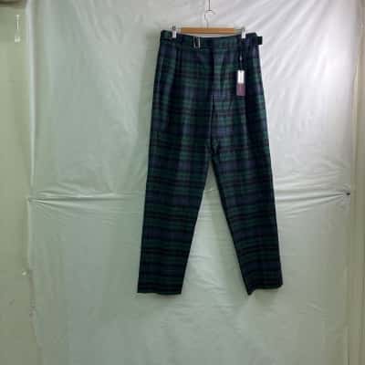 Tommy Hilfiger Mens Size 32 Straight Leg Suit Pants Checked / Green / Navy Blue / Yellow BNWT