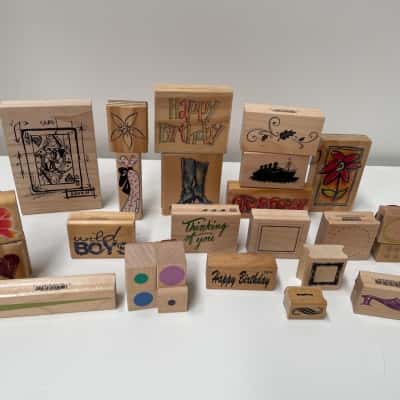 22 rubber stamps assorted bundle