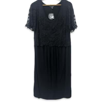 Emme Womens  Size XS Midi Dress Black  