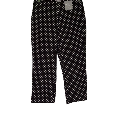 Suzannegrae Womens  Size S Slim Fit Pants Black  / Polka Dot / White 