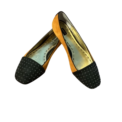Mimco suede studded flats  Size 39 Black  / Orange 
