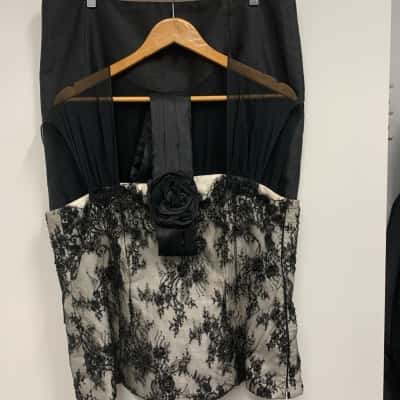 Vimtage Teena Varigos Womens 2 Piece Suit Size 8 Black 
