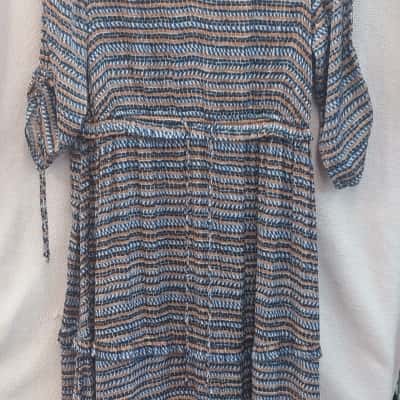 Scotch & Soda Womens  Size M Casual Dress Blue / Brown / Navy Blue 