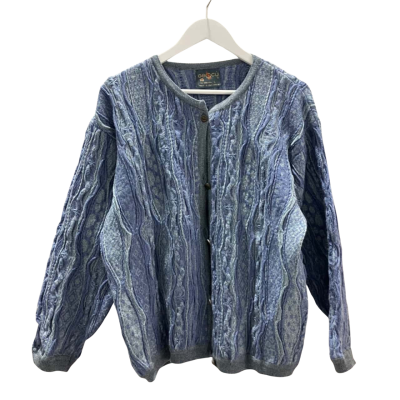  Vintage Geccu Pure Merino Wool Sweater Cardigan Size L