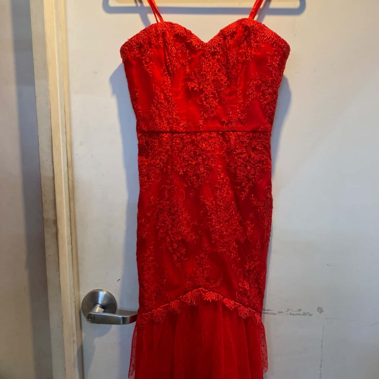 burgundy lace dress bridesmaid Burgundy Lace Satin Maxi Dress – self-portrait-US main image 1