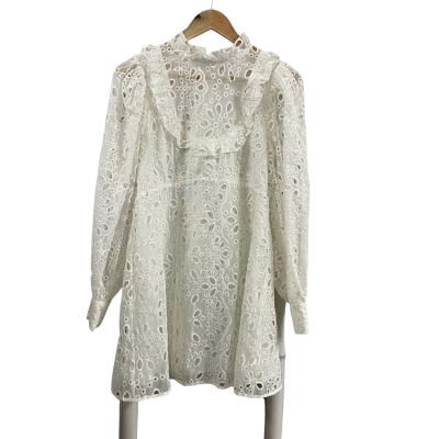 Sheike Womens  Size 10 Sienna Lace Long Sleeve Dress White 