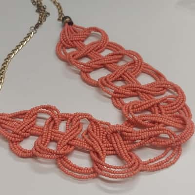  Womens Beaded Necklace Pink  