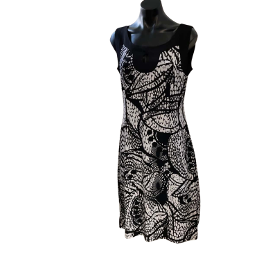 Liz Jordan Womens  Size S Party Dress Black  / Pattern / White 
