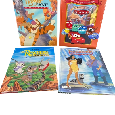 Disney's Classic Storybooks from Mouse Works x 4 Bundle (Cars-The Tigger Movie-The Rescuers Down Under-Pocahontas)