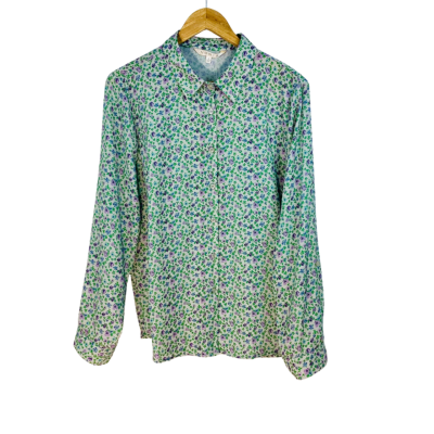 Noni B - Lavender Roll Sleeve Printed Shirt (Size 18)
