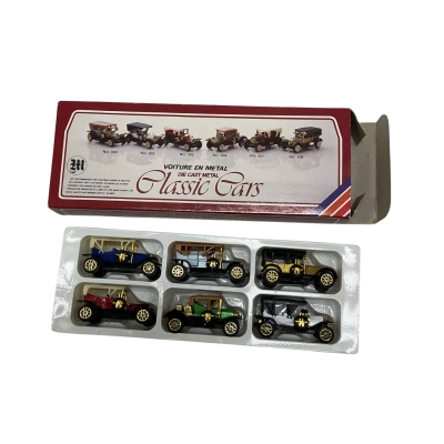 Set of 6 Vintage Die Cast Metal Classic Cars (Boxed)