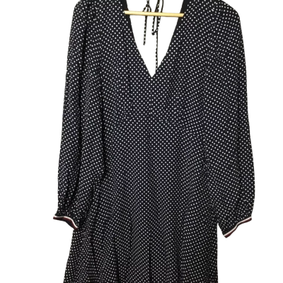 Tommy Hilfiger Womens  Size 10 Long Sleeve Dress Blue / Polka Dot 