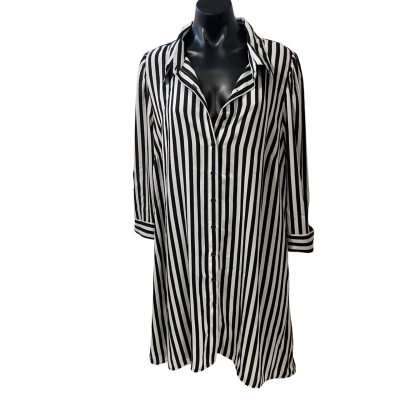 City Chic Womens  Size 18 Blouse Black  / Pinstriped / White 
