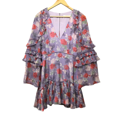 Talulah Women's  Size S Long Sleeve Purple Floral Mini Dress