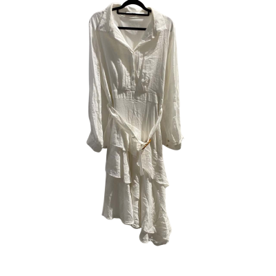 Sheike Womens  Size 16 Long Sleeve Dress / Shirt Dress White 