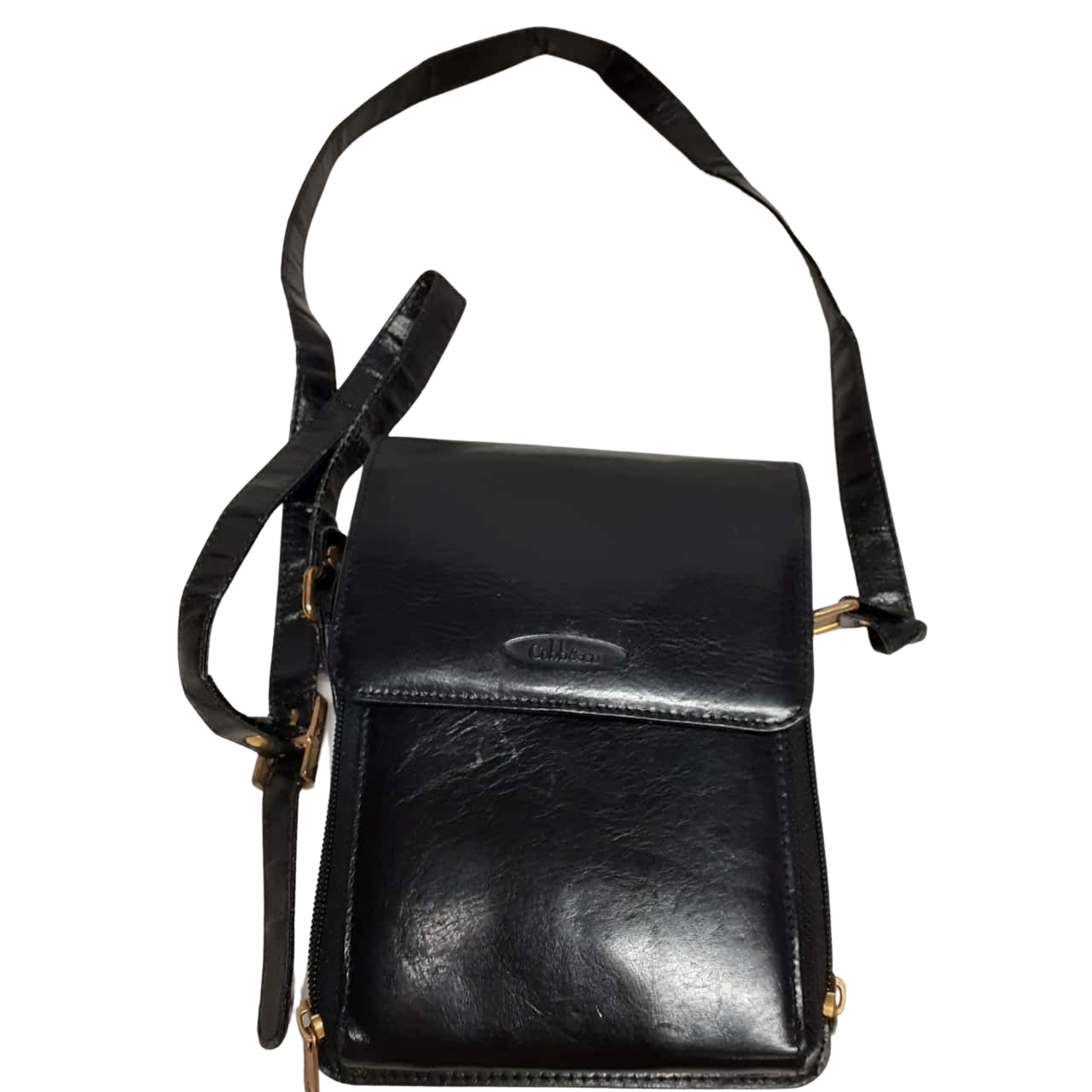 Cobb & Co Unisex Cross Body Bag Black Leather (s)