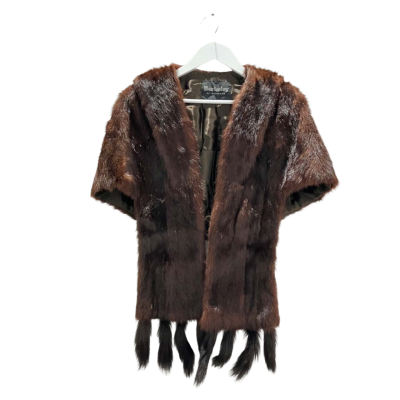 Real Mink Fur - Vintage Berkeley Shawl - Burnt Orange/Brown