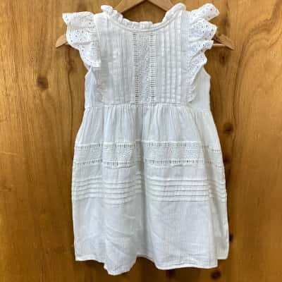 Cotton On Kids White Broderie Dress Size 6
