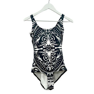 Blackmilk Black & White Pattern Body Suit Size S
