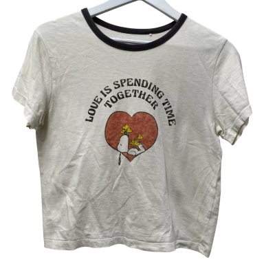 Uniqlo Peanuts Womens  Size S T-shirts Cream - 100% Cotton