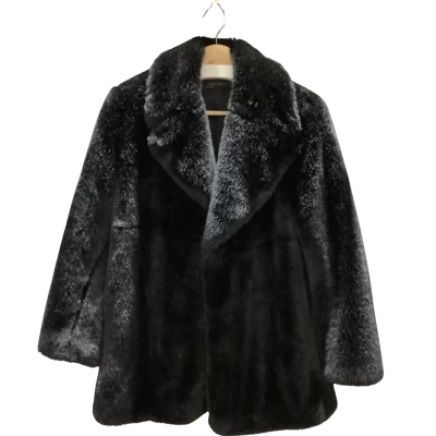 Zara Womens Size S Black Faux Fur Coat 