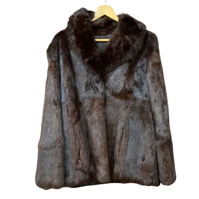Vintage Womens Chocolate Brown Fur Coat 