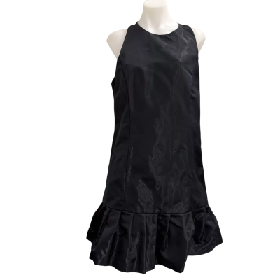 Veronika Maine Womens Size 12 Black Sleeveless Drop Waist Pleated Mini Dress