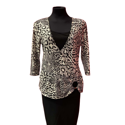  Womens "New Cover"  Size 14 Animal Print Black Lined with Animal Print 