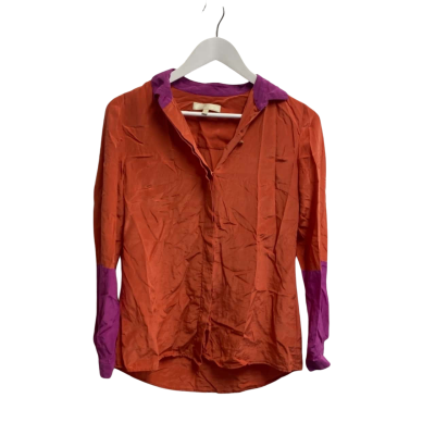 Oroton Womens  Size 8 Long Sleeve Top Orange / Pink  