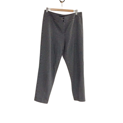 Karen Millen Women's Size 12 Performance Pants Black  / Pattern / White 