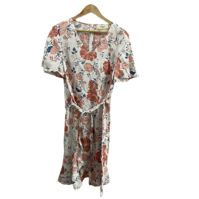 Jacqui-E Womens  Size 14 Short Sleeve Midi Dress Floral 