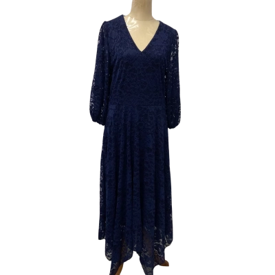 Moon Light Bird Womens  Size 12 Long Sleeve Dress Navy Blue 