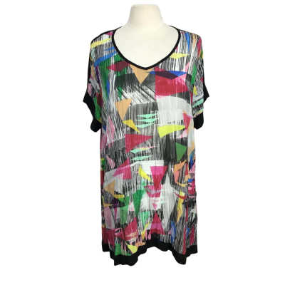 TS Womens  Size 16 Colourful Geometric Long Line Top