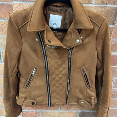 River Island Womens  Size 10 Petite Brown Zip up Jacket  