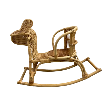 Maine & Crawford Rattan Rocking horse