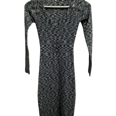 Kookai Size 0 Long Sleeve Dress / Maxi Grey / Pattern / White 