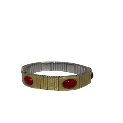  Womens Vintage Magrex Bracelet Gold / Red 