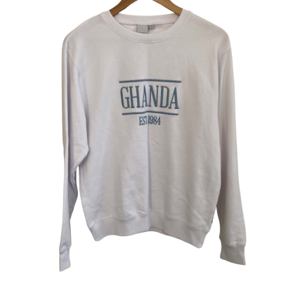Ghanda Womens  Size 10 Crew Neck Jumper White 