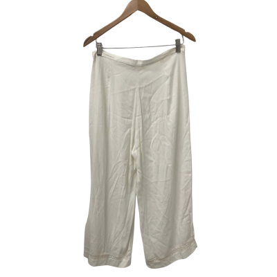 Little Lies Womens  Size 12 Wide Leg Pants White 