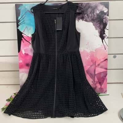 Womens Portmans Black Size 12 Zip up Front Dress