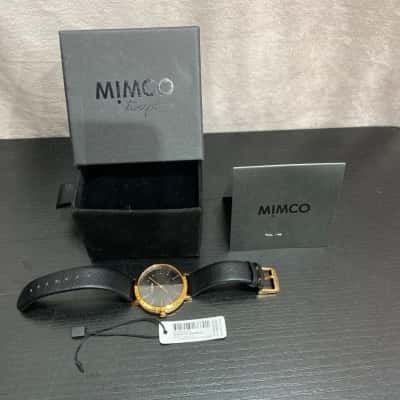 Mimco Womens Watch - Black with Gold Accents and Diamantés around edge