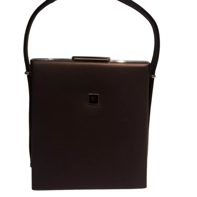  Womens Hard Case Box Evening Bag Brown 