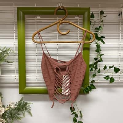 Dion Lee Brand New with Tags Womens Crop Cami  Soft Brick  RRP $199