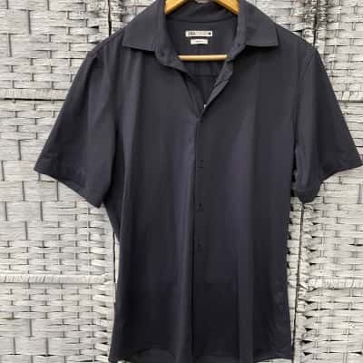 Zara Mens  Size M Short Sleeve Shirt Blue 