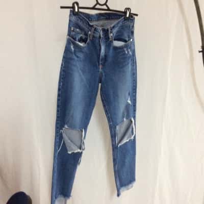 Nobody Womens  Size 27 High Waisted Pants Blue 