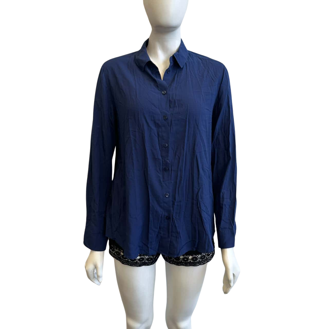 Uniqlo Women's Size L Long Sleeved Shirt Blue (s)