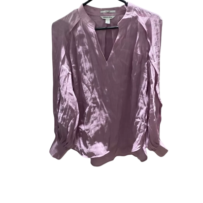 Country Road Womens  Size 10 Long Sleeve Shirt Pink  Linen / Silk Mix