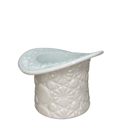 Vintage Milk Glass Daisy and Button Pressed Glass Hat