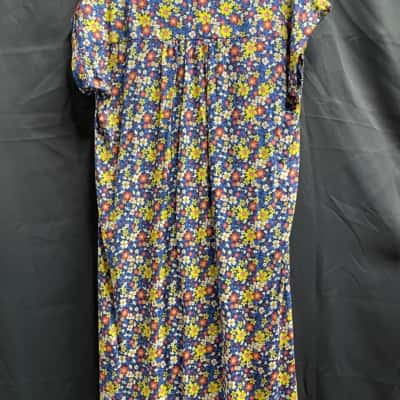 Alessi Blue Floral Dress Womens Size M 