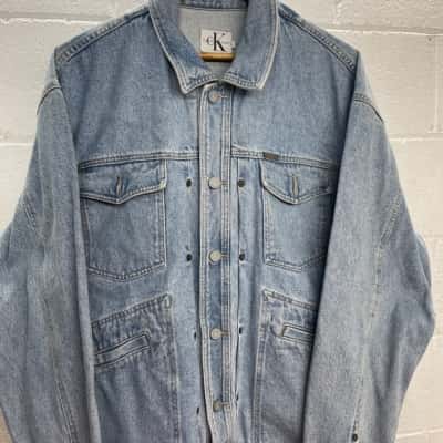 Calvin Klein Mens  Size L Denim Jacket Blue 